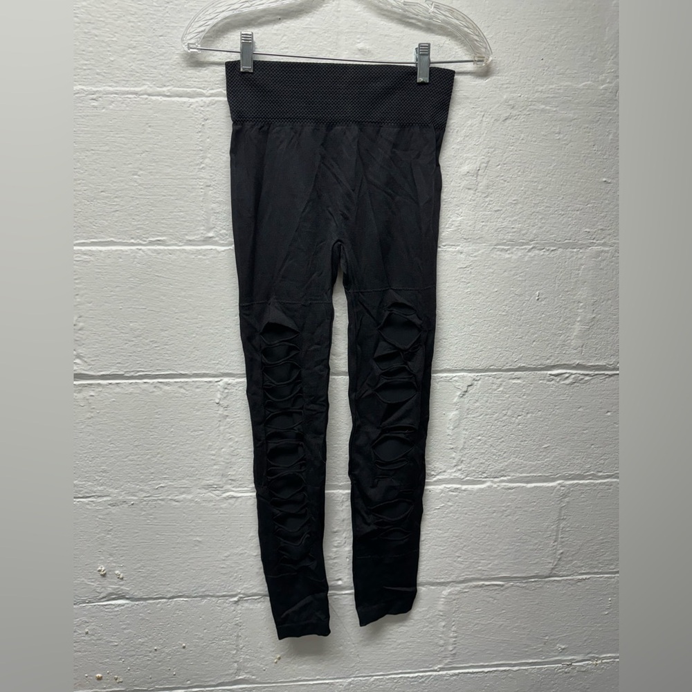 Fashion Nova Black Ripped Leggings
